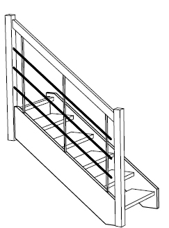 Treppen Geländer aus Edelstahl waagerecht
