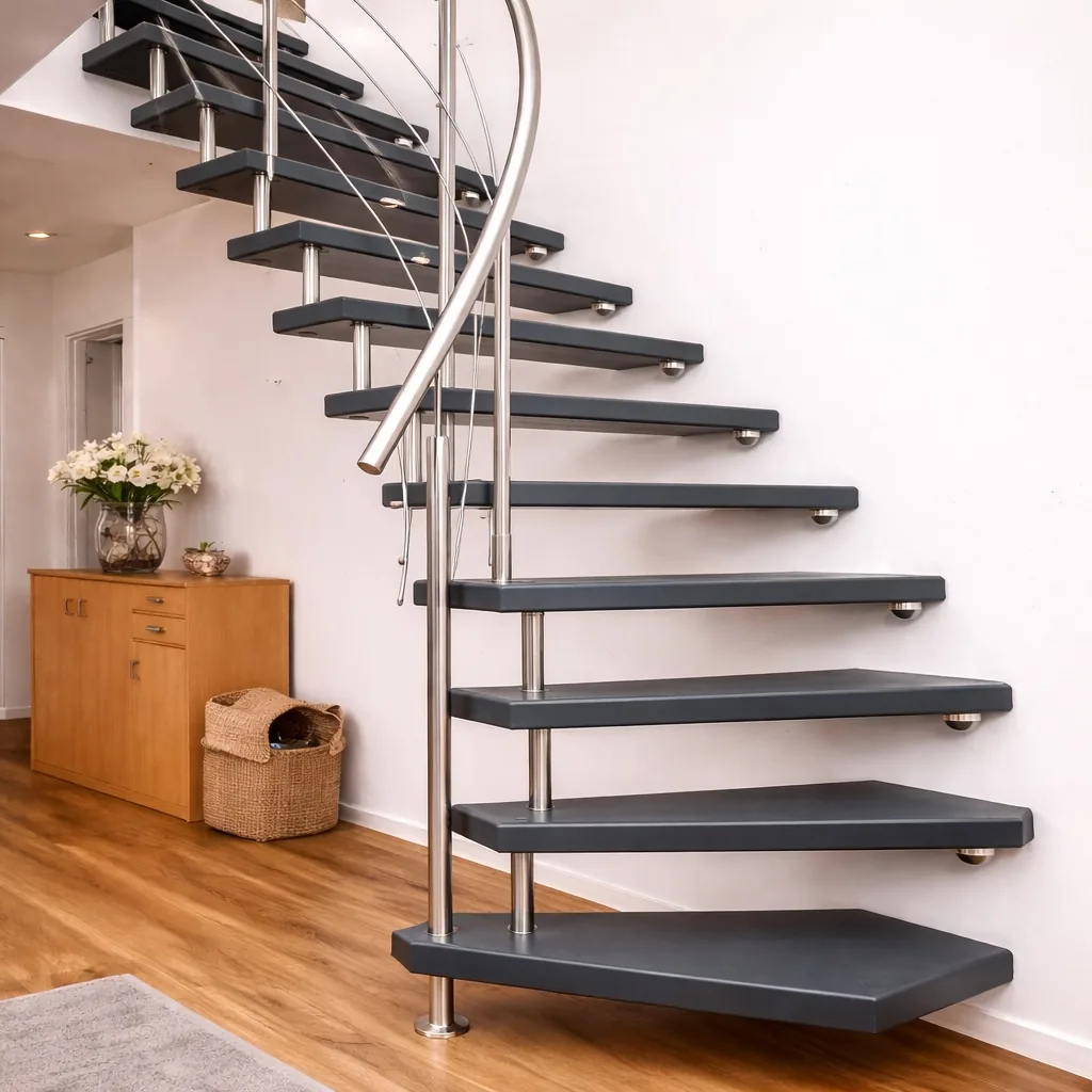 Bolzentreppen aus Polen mit Holzstufen und offener Bauweise